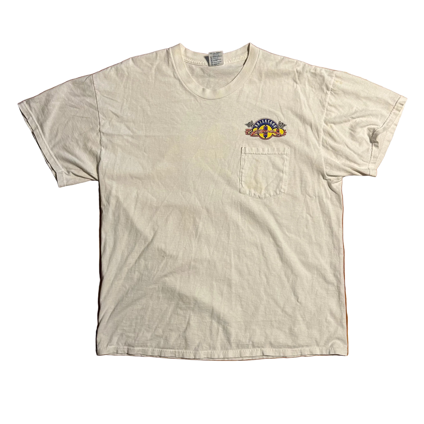 Delta Brickyard 500 Racing Indianapolis Motor Speedway White Pocket Tshirt - Large - 23" x 30"