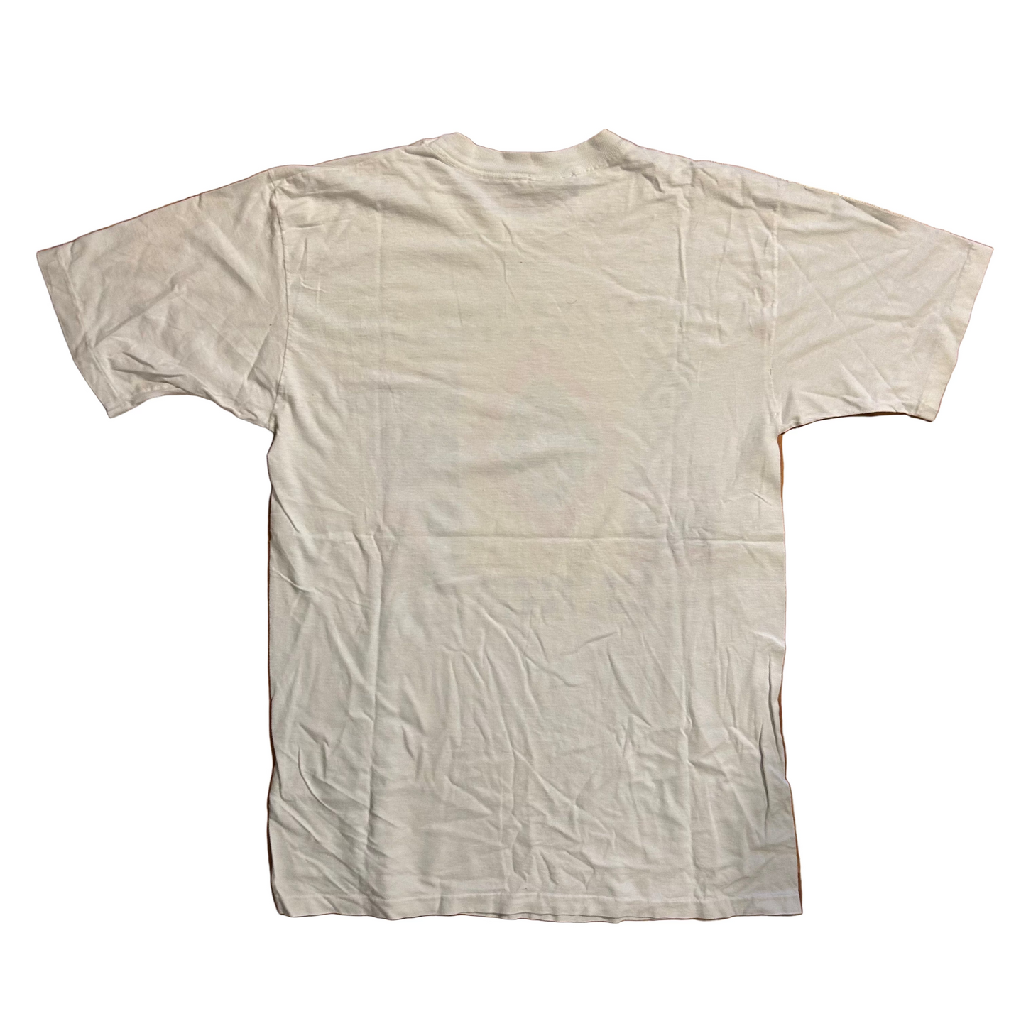 80/90's John Matthew California Flower Design White Tshirt - Medium - 21" x 31"