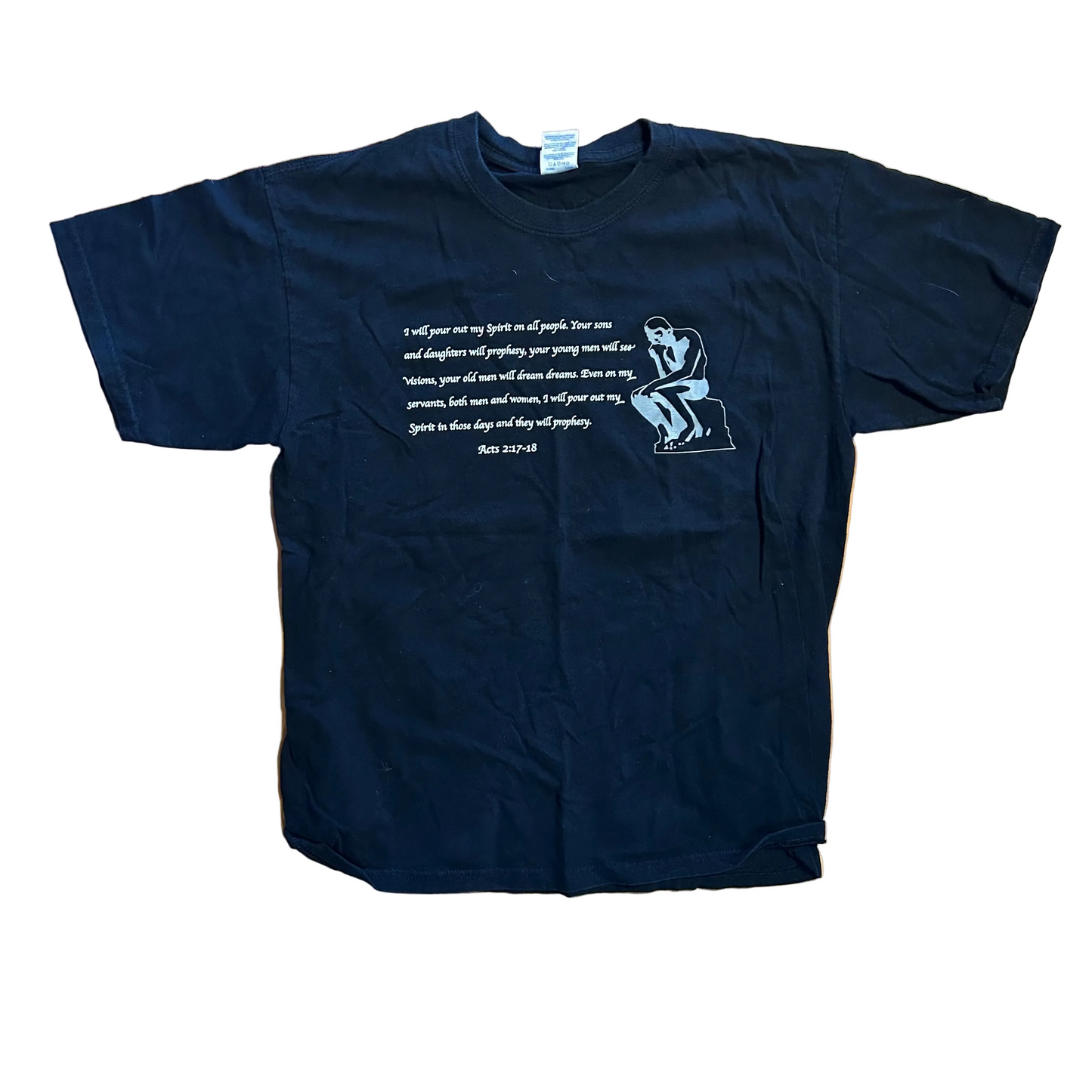 Gildan Acts 2:17-18 We Have A Dream Black Tshirt - Medium - 21" x 27.5"