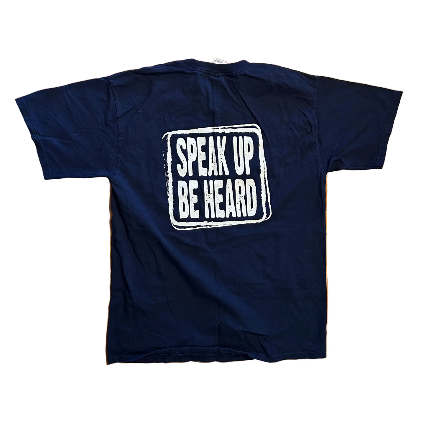 Gildan Navy Speak Up Be Heart Tshirt - Medium - 21" x 29"