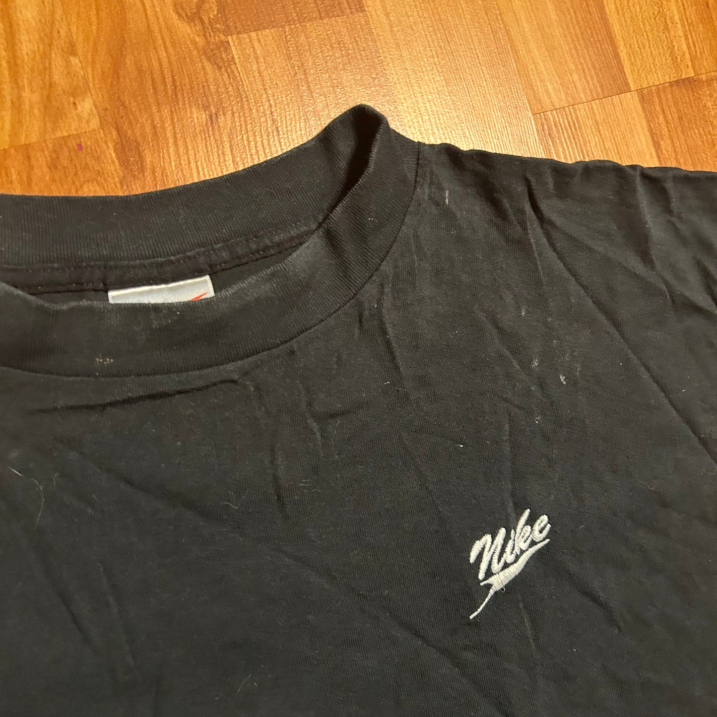 90’s Nike Spellout Black Tshirt - XLarge - 24" x 30"