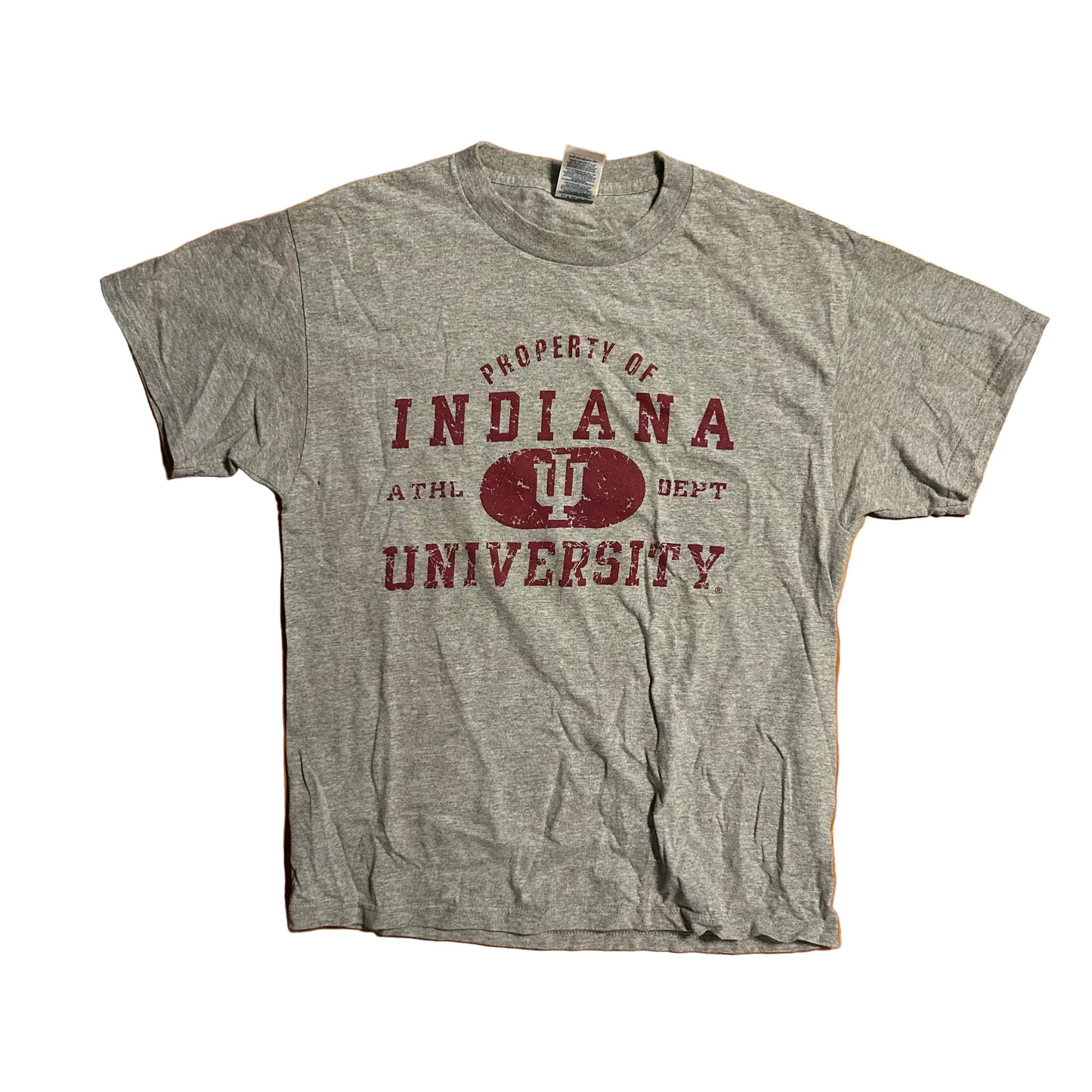 Property of Indiana University IU Hoosiers Grey Tshirt - Small - 19" x 26"