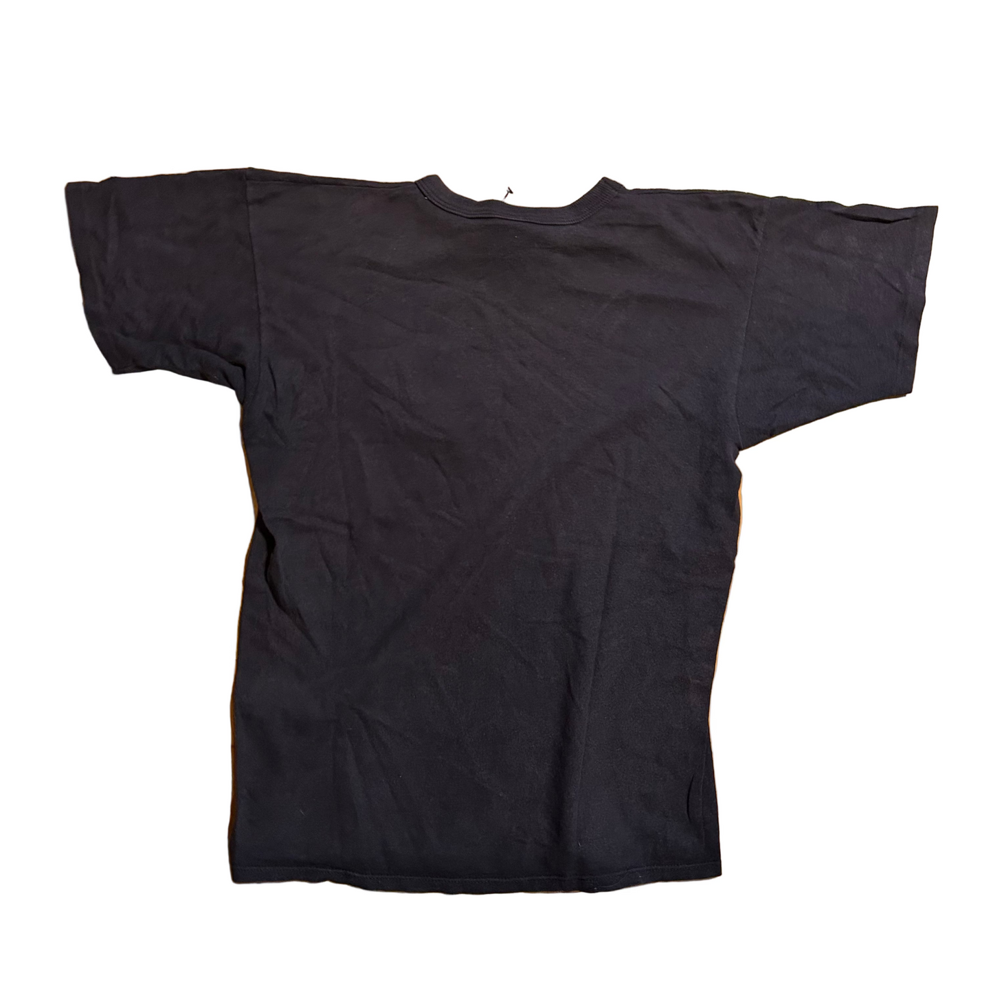 90's Champion Cleveland Indians MLB Embroidered Navy Blue Tshirt - Medium - 20" x 27"