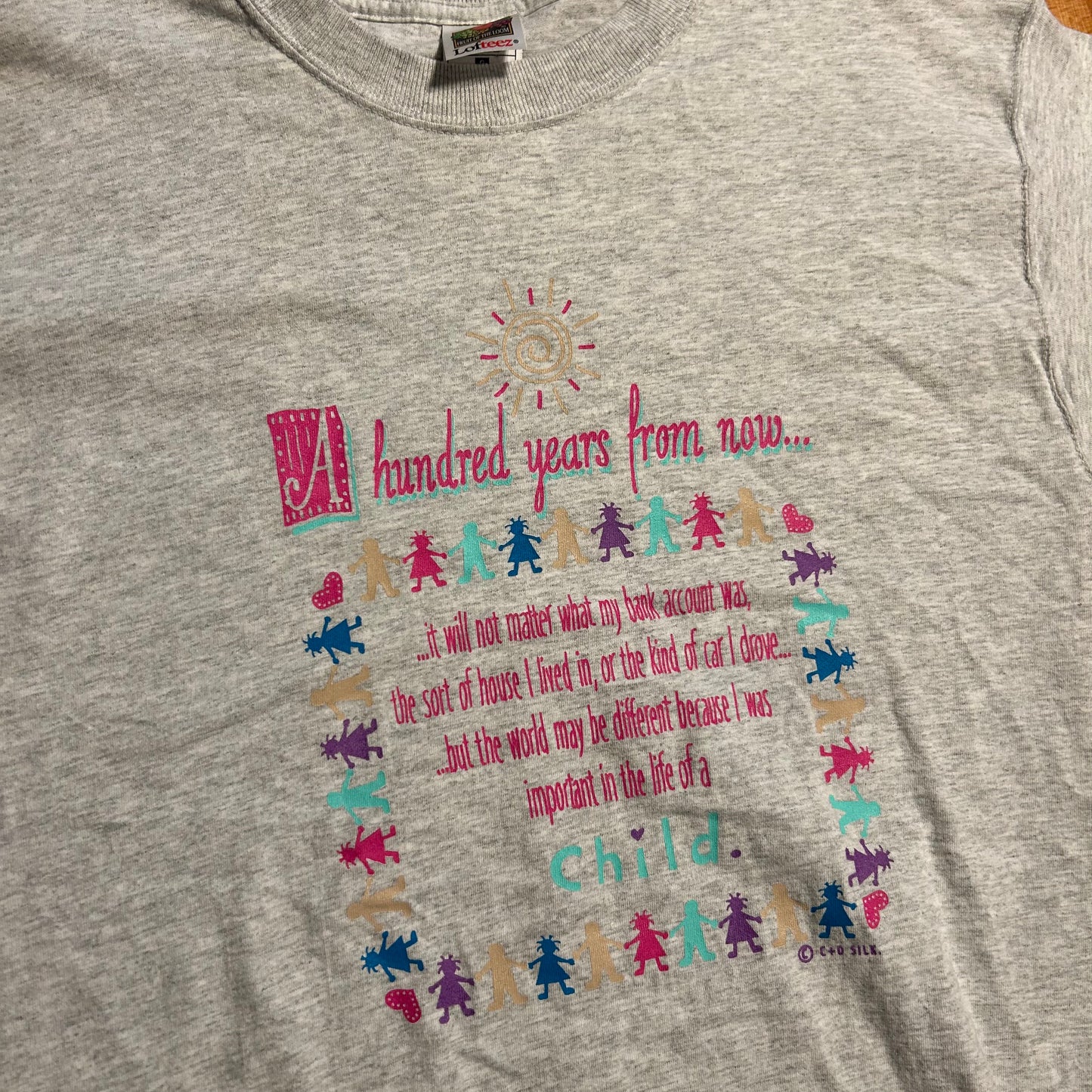 FOTL A Hundred Years from now Life of a Child Grey Tshirt - Medium - 20" x 32"