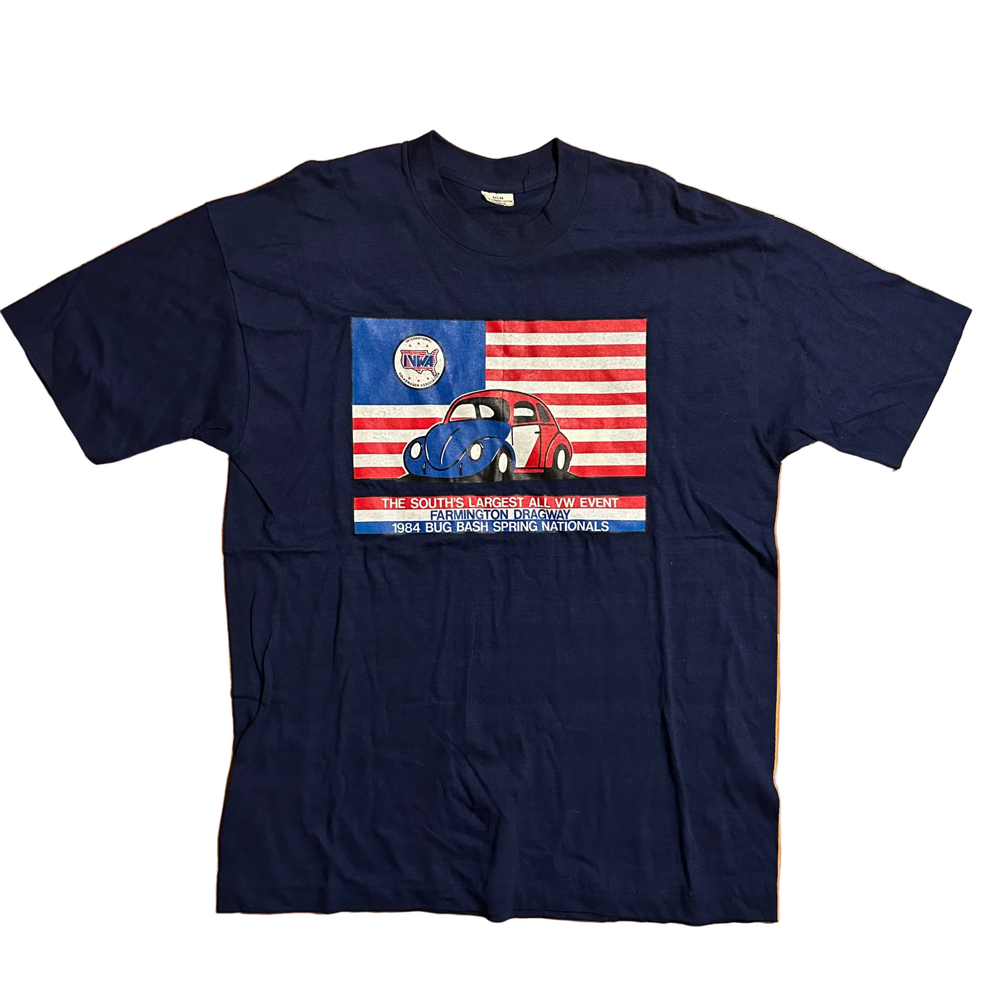 80's Bug Bash Volkswagen Nationals Navy Blue Tshirt - Medium - 21" x 28.5"