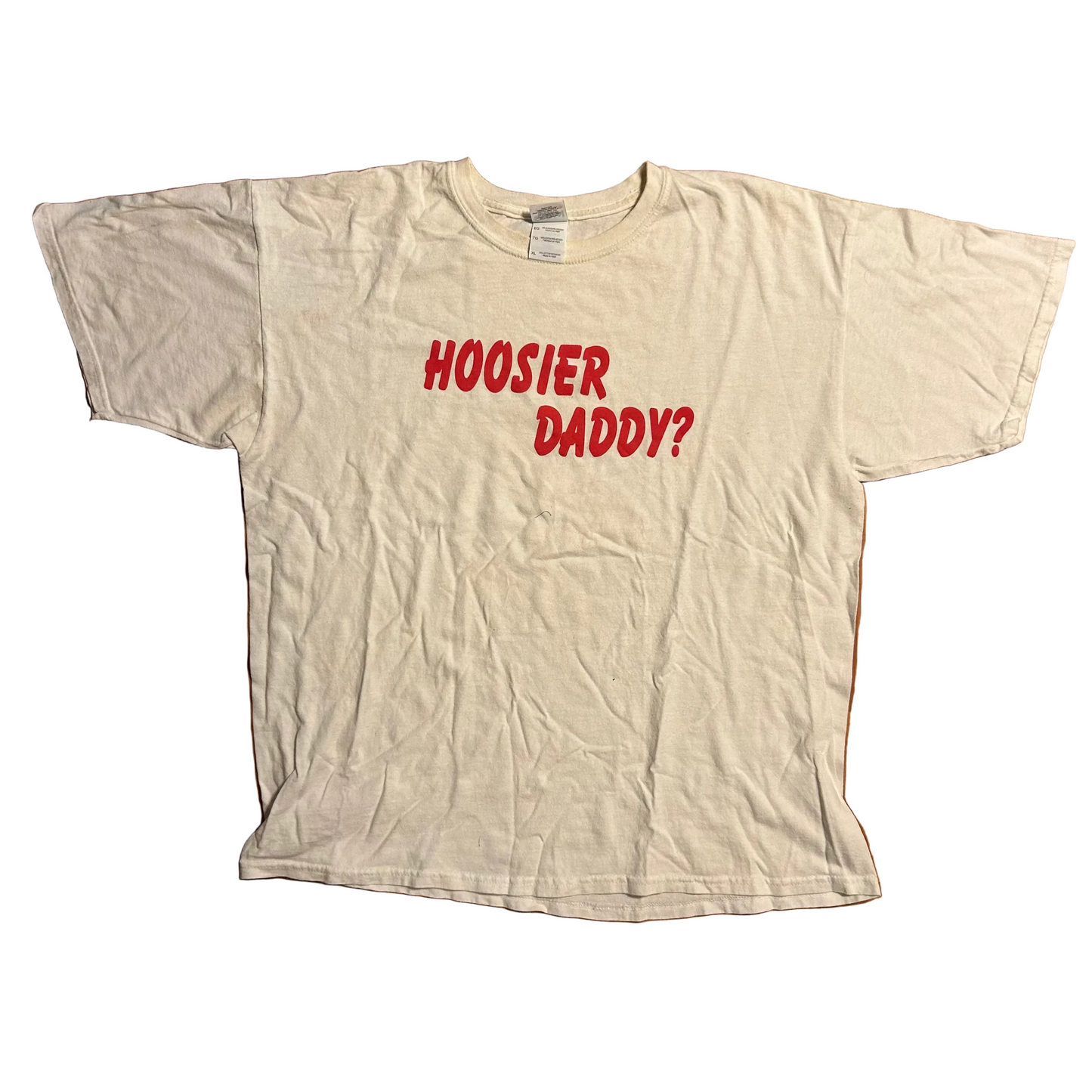 Gildan Hoosier Daddy IU Indiana University White Tshirt - XLarge - 24" x 28"