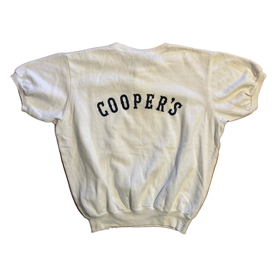 80's Coopers The Henley Short Sleeve Sweatshirt - Large - 22" x 23"