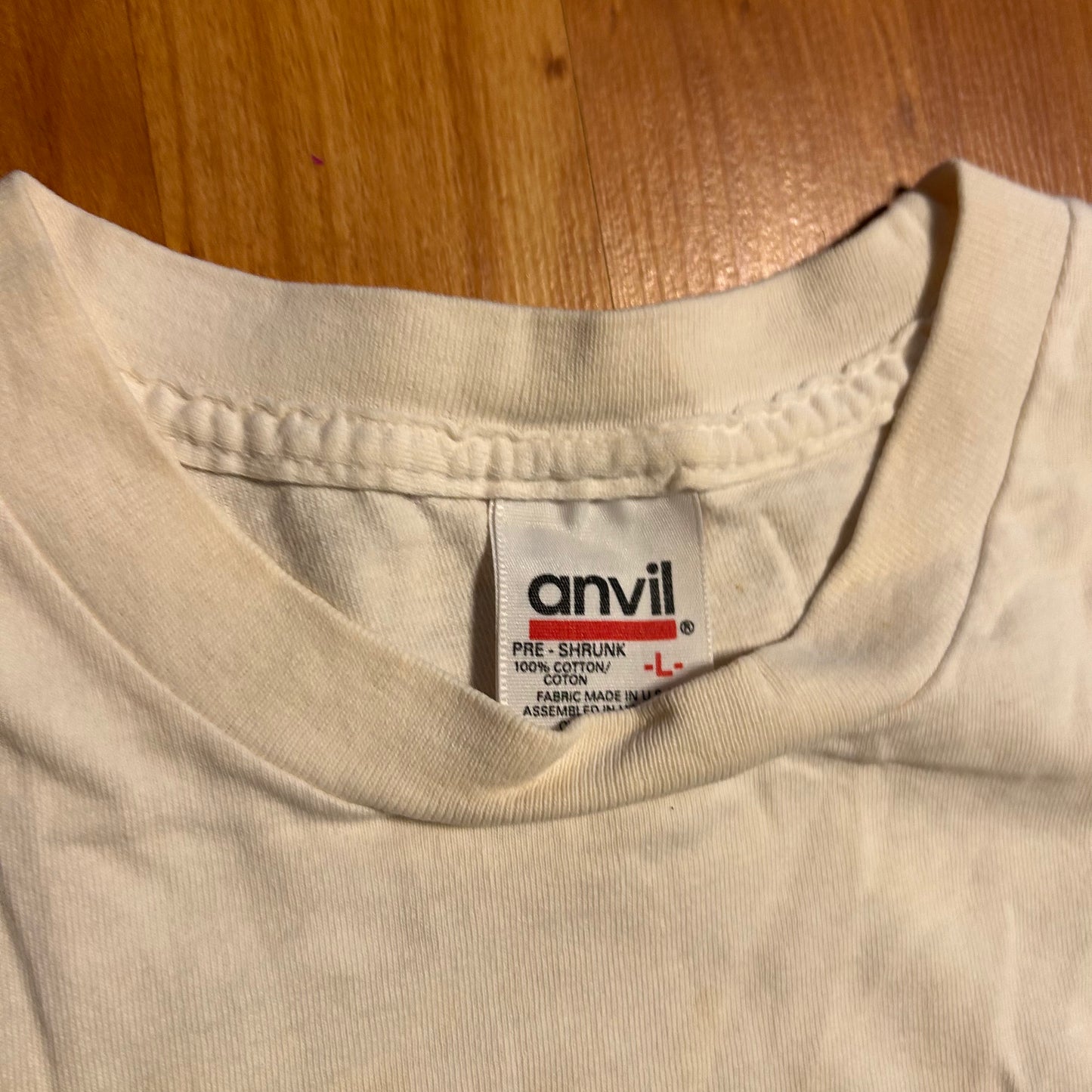 90's Anvil CATch of The Day Fishing White Tshirt - Medium - 20" x 26.5"