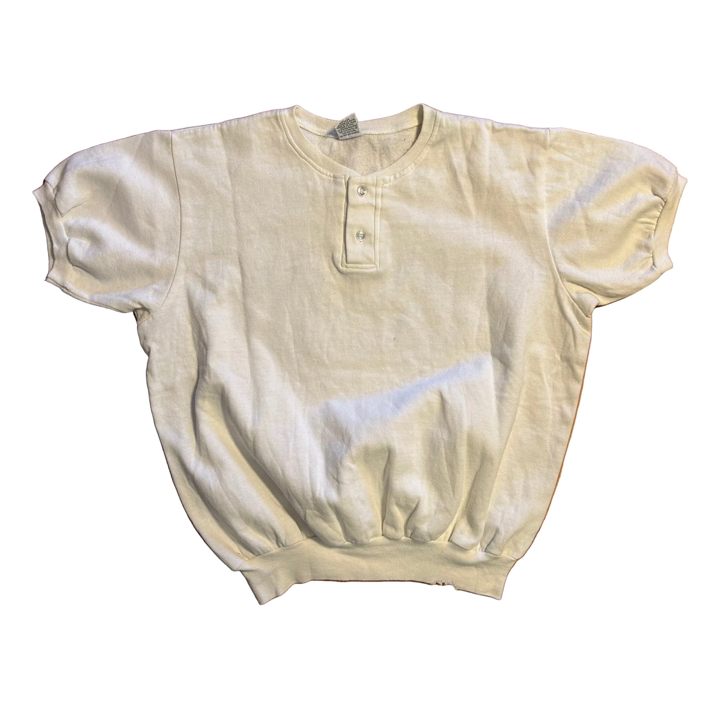 80's Coopers The Henley Short Sleeve Sweatshirt - Large - 22" x 23"