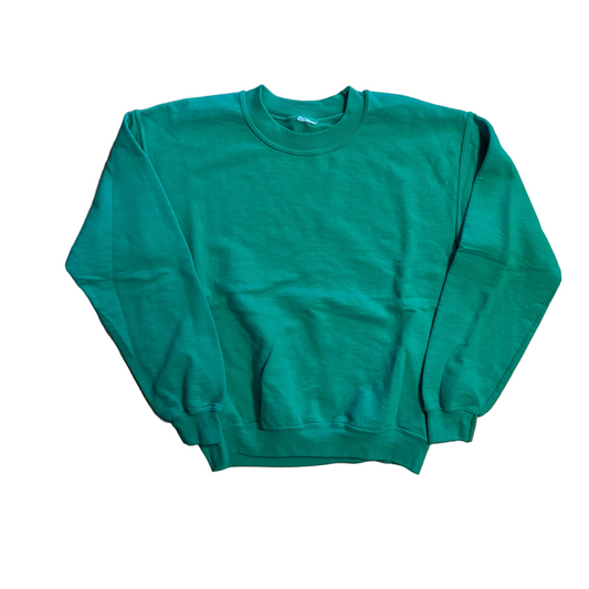 Green Blank Crewneck Sweatshirt - Medium - 20" x 23"