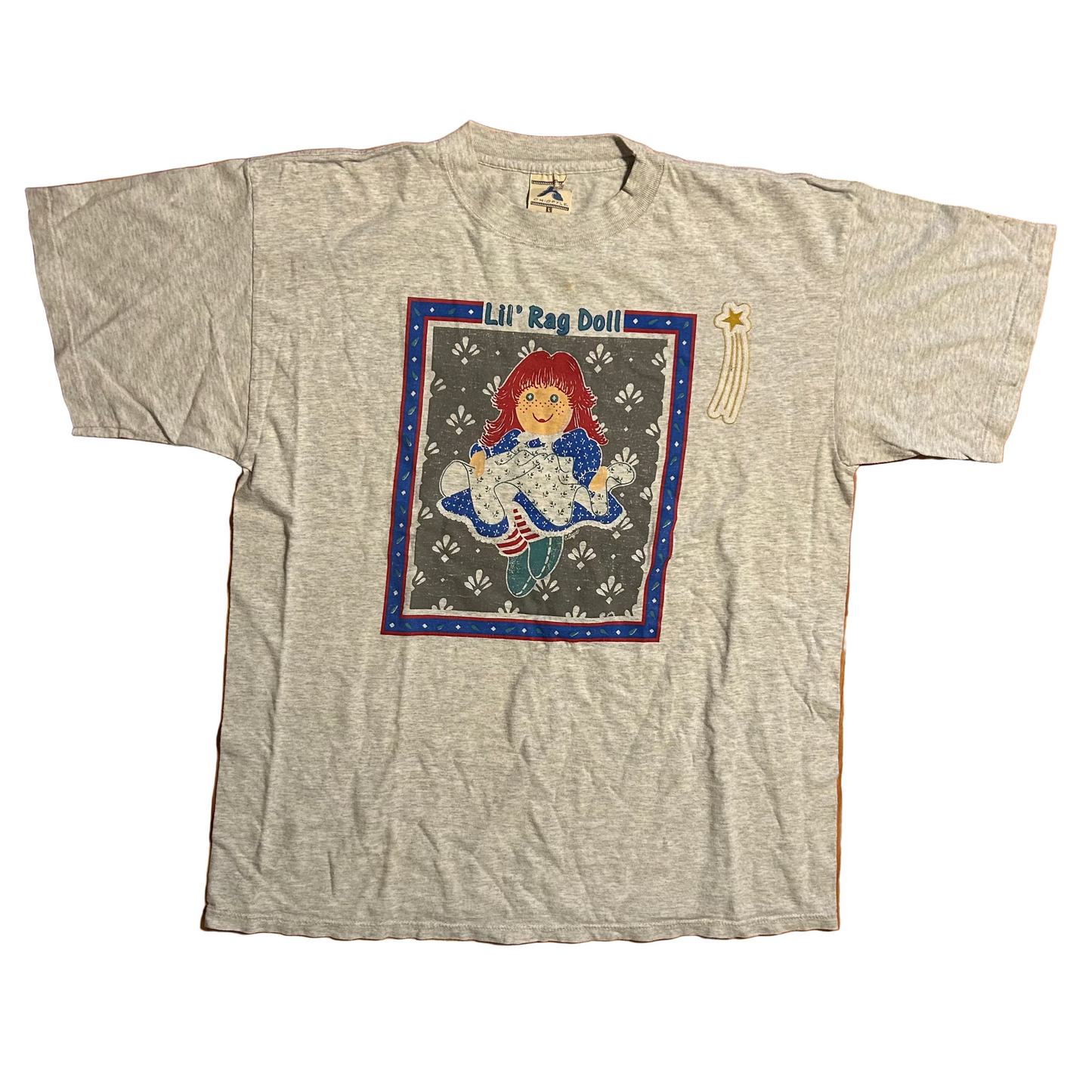 90's Ohiopyle Lil Ragdoll Grey Tshirt - Large - 23" x 29.5"