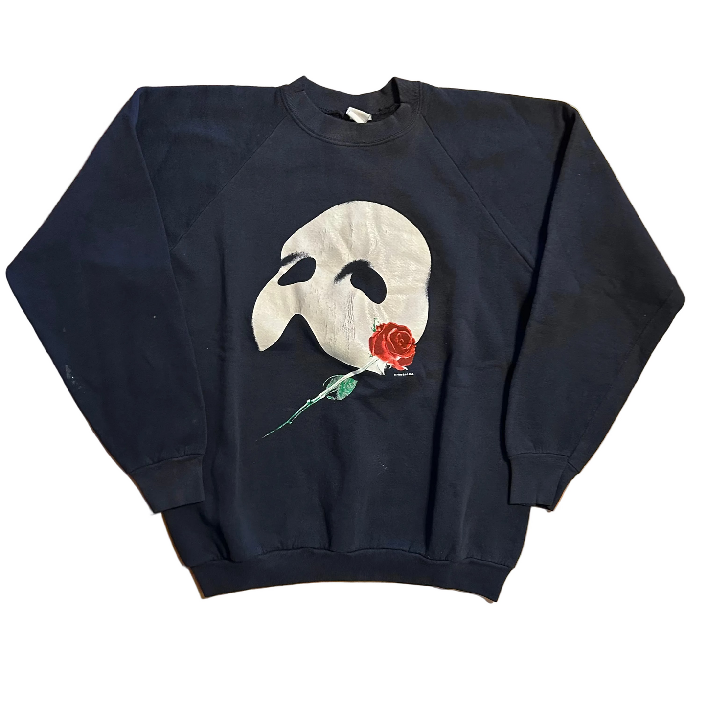 80/90's Phantom of the Opera Black Crewneck Sweatshirt - Large - 23" x 26"