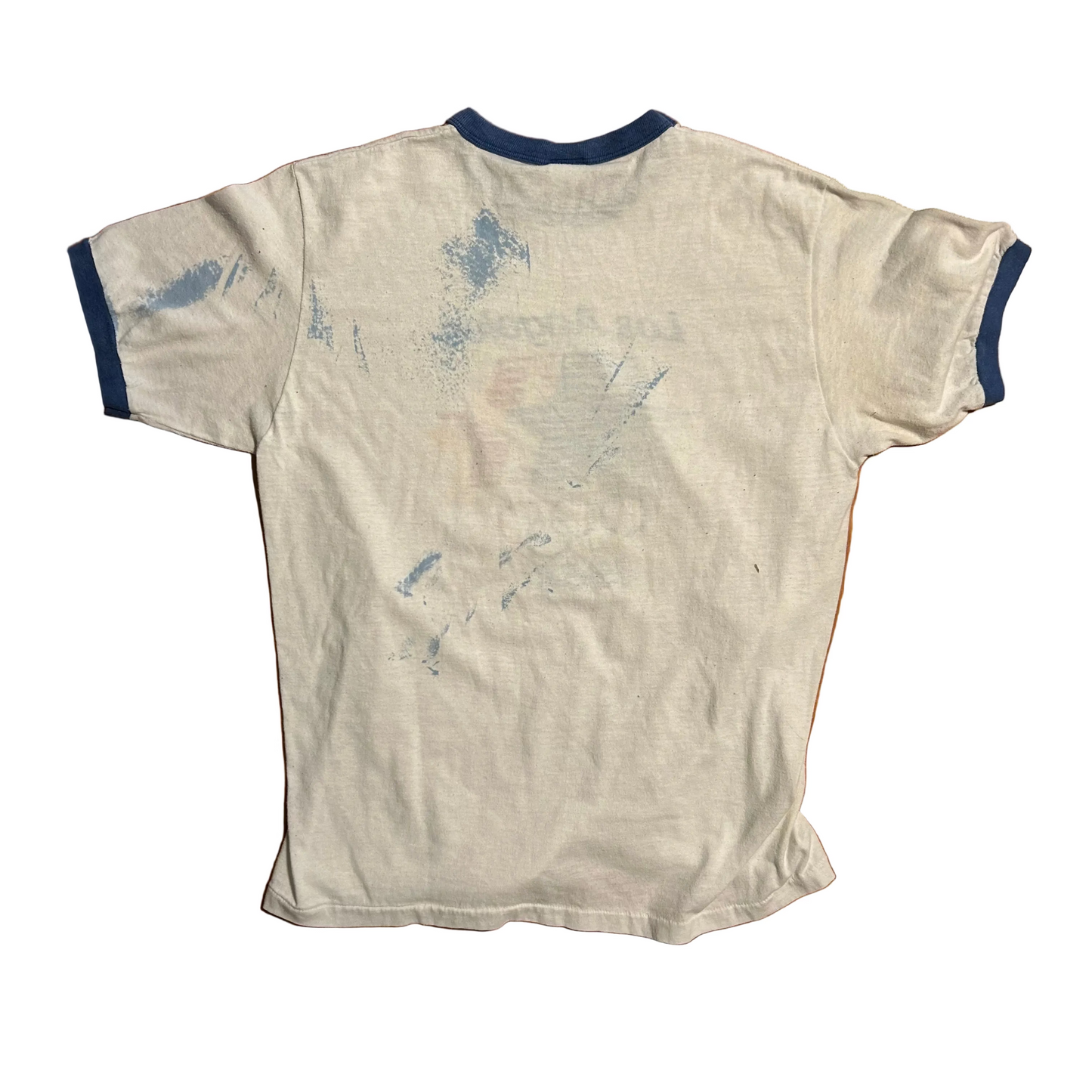 80’s Levi’s 1984 Olympics Los Angeles White Blue Ringer Tshirt - Small - 19" x 26"