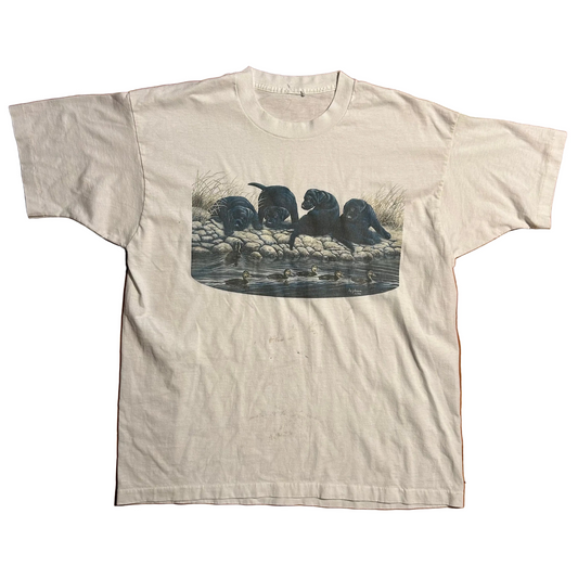 90’s Black Lab Ducks Tshirt - Large - 23" x 29"