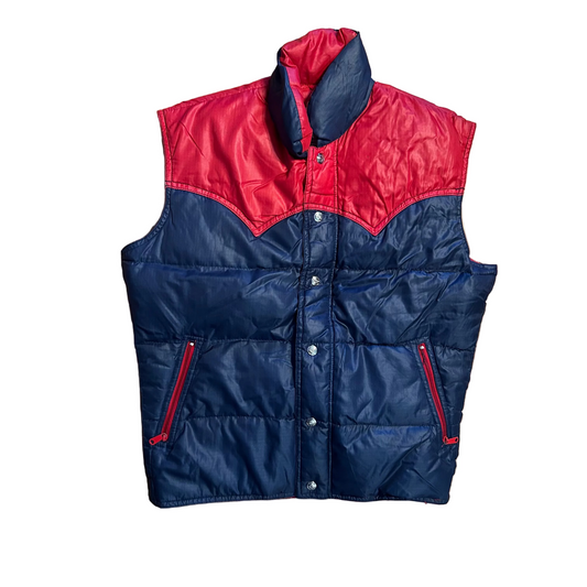 80's Ski Daddle Pack in Puffer Vest Zip Up - Large - 22" x 24"
