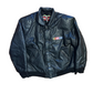 90's JH NASCAR Leather Button Up Lined Jacket - Large - 22.5" x 28"
