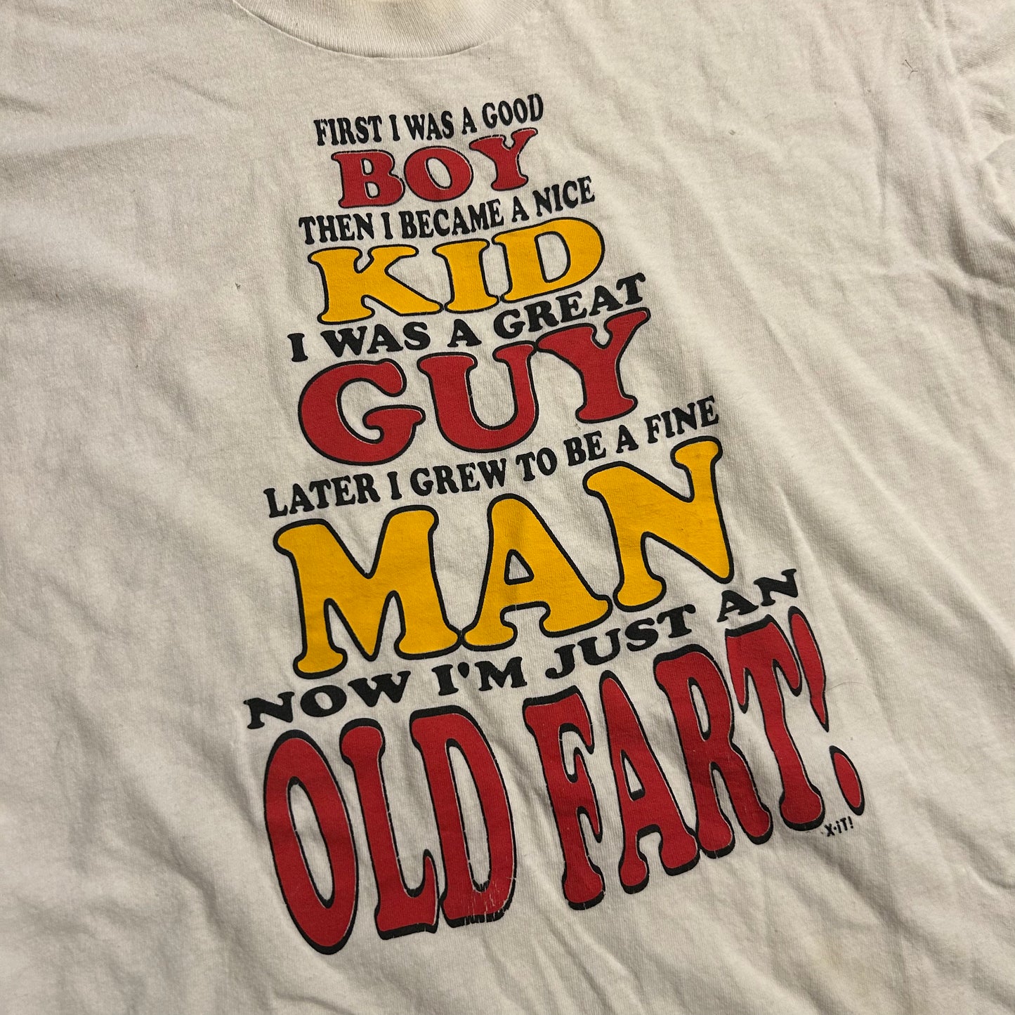 80/90’s Old Fart White Tshirt - Medium - 21" x 26"
