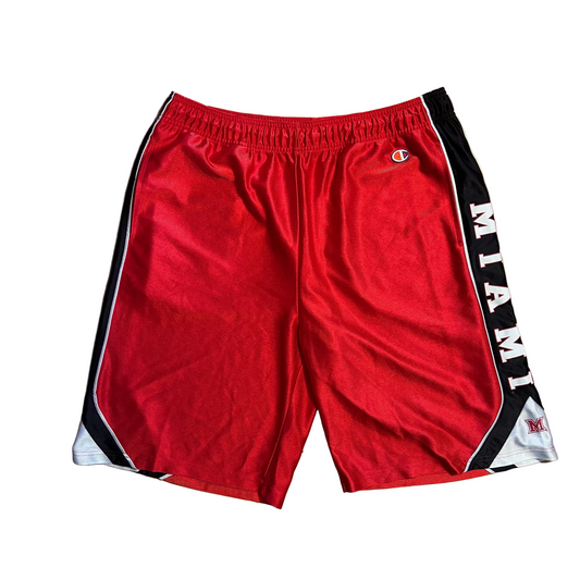 Champion Miami Ohio University Red Polyester Shorts - 34" x 11"
