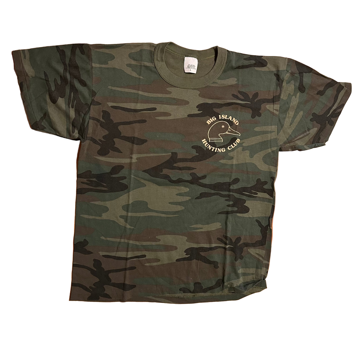 80's Big Island Hunting Club Camouflage Tshirt - Small - 19" x 24.5"