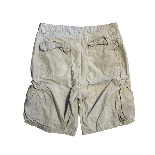 OTB Cotton Ramie Cargo Khaki Shorts - 34" x 11"