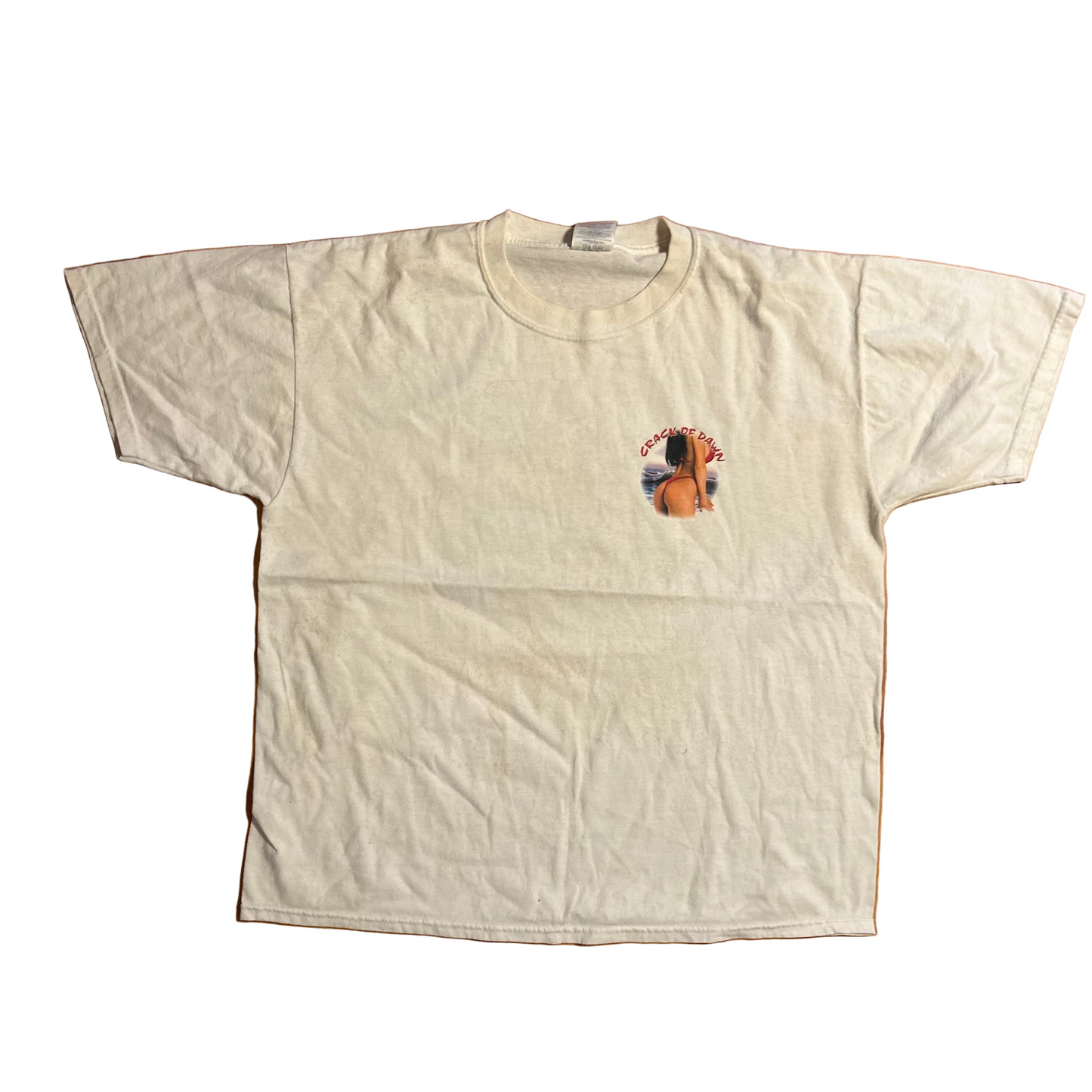 Jerzees Crack of Dawn Motorcycle White Tshirt - XLarge - 24" x 28"