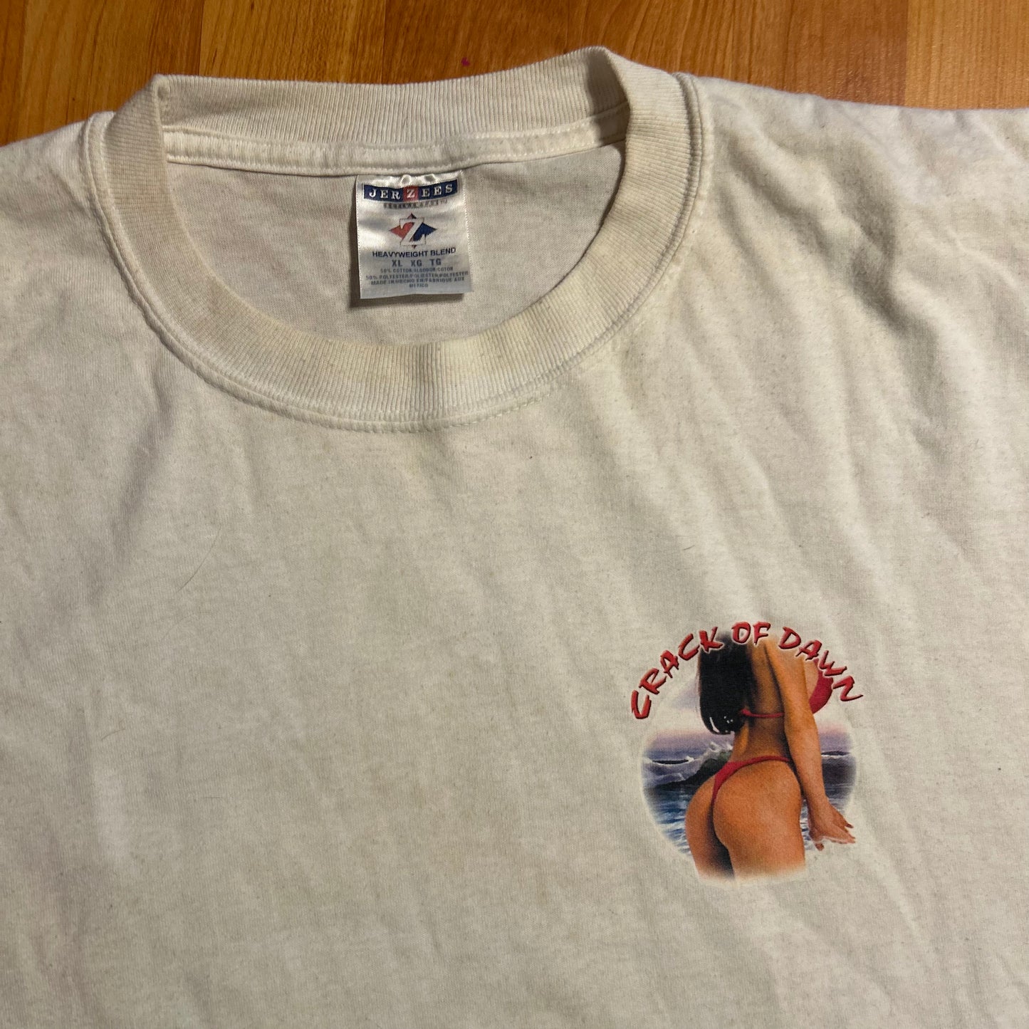 Jerzees Crack of Dawn Motorcycle White Tshirt - XLarge - 24" x 28"