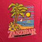 80/90's Zanzibar Beach Pink Tshirt - XLarge - 24" x 29"