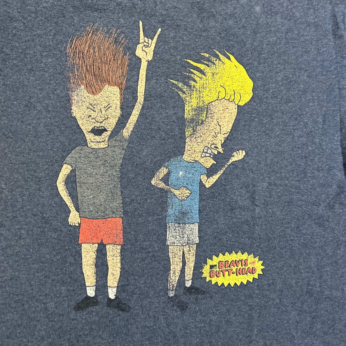 Beavis and Butthead Rock Blue Tshirt - Medium - 21.5" x 29"