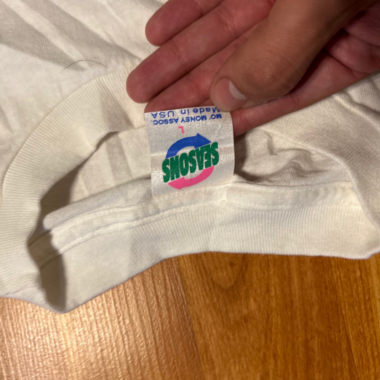 90's Shut Up and Fly RipCord White Tshirt - Large - 22" x 30"