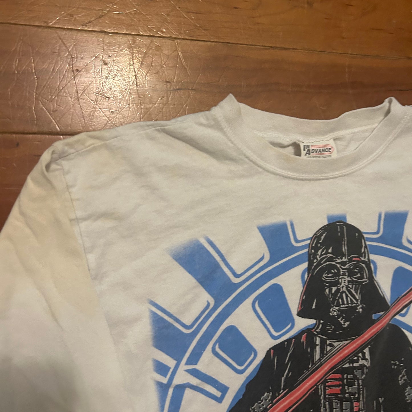 90’s Star Wars Darth Vader White Longsleeve Shirt - Small - 19" x 24"