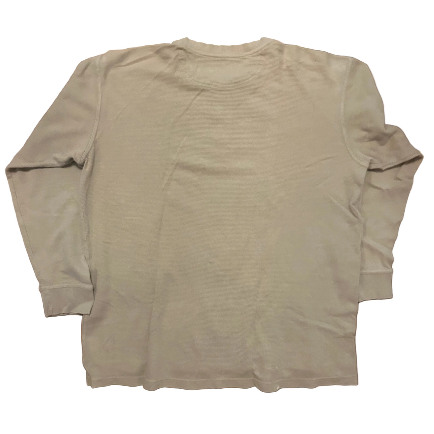 Carhartt Carphartt Waffle Knit Quarter Button Up Beige Khaki Longsleeve Pullover Shirt - XLarge - 27" x 32"
