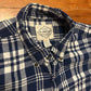 St John’s Bay Blue White Button Down Cotton Shirt - XLarge - 25" x 30"