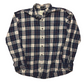 St John’s Bay Blue Red White Button Down Cotton Flannel Shirt - XLarge - 24" x 31"