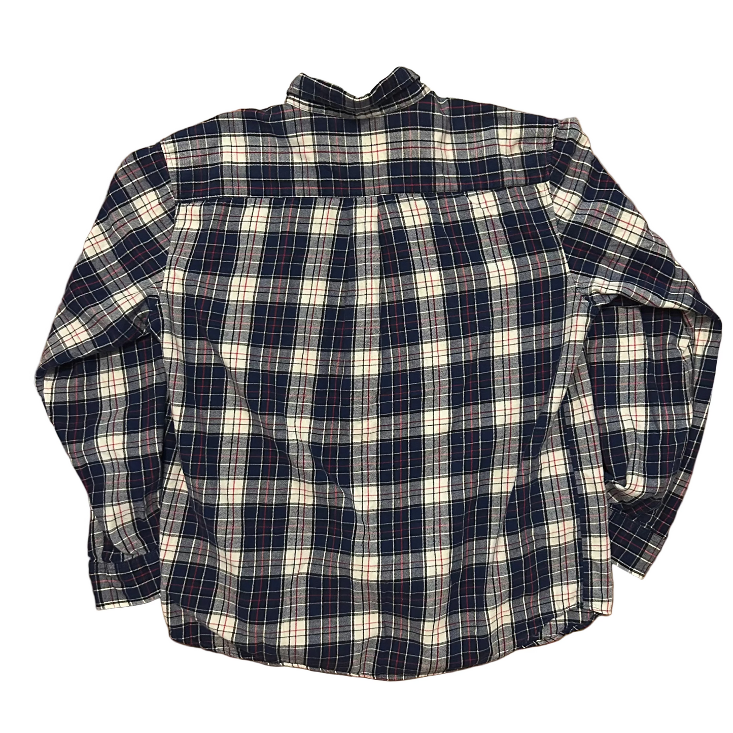 St John’s Bay Blue Red White Button Down Cotton Flannel Shirt - XLarge - 24" x 31"