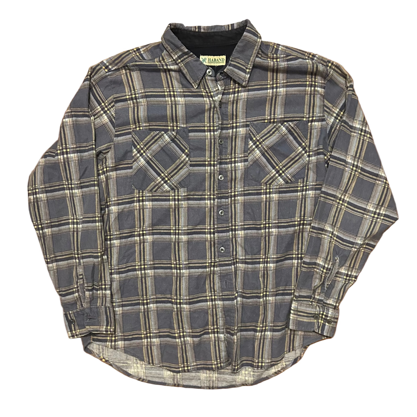 90’s Haband Button Up Blue Flannel Shirt - Large - 23" x 30.5"