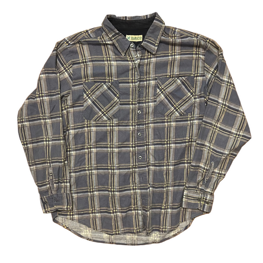 90’s Haband Button Up Blue Flannel Shirt - Large - 23" x 30.5"