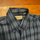 90’s Geno Gene Ostro Poly Cotton Blue Button Up Shirt - Large - 22.5" x 31"