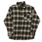Stanley Black Brown Button Up Flannel Shirt - XLarge - 24" x 32"