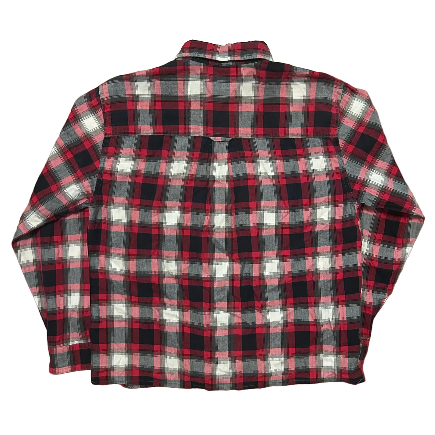 St John’s Bay Red Black Button Up Flannel Shirt - Medium - 21" x 24"