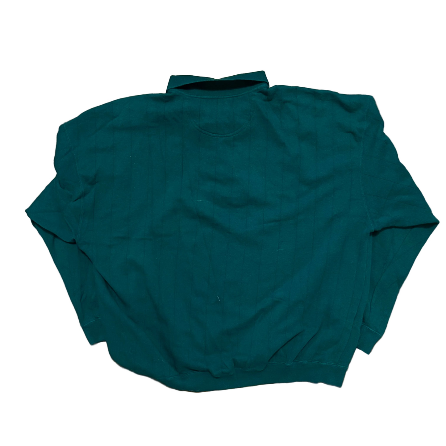 Dockers Turquoise Teal Quarter Button Up Collared Sweatshirt - XLarge - 27" x 29"