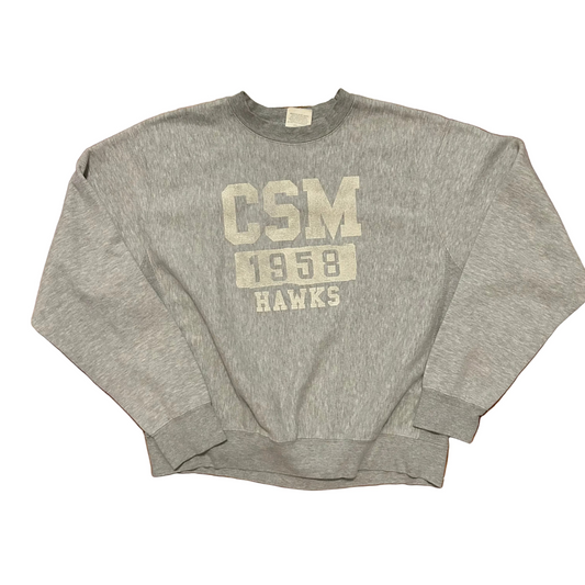 Pro Weave CSM Hawks Grey Crewneck Sweatshirt - XLarge - 26" x 27.5"