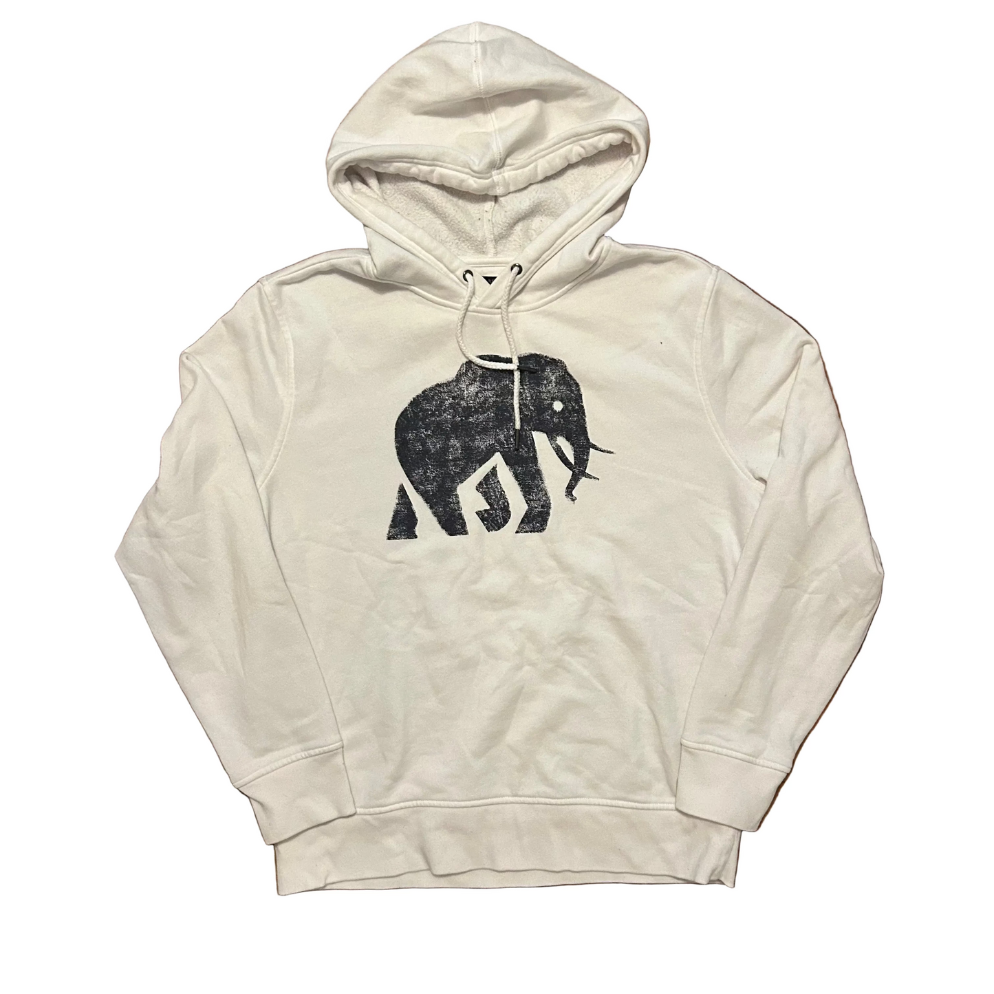 Banana Republic Elephant White Hoodie Sweatshirt - XLarge - 24" x 28"
