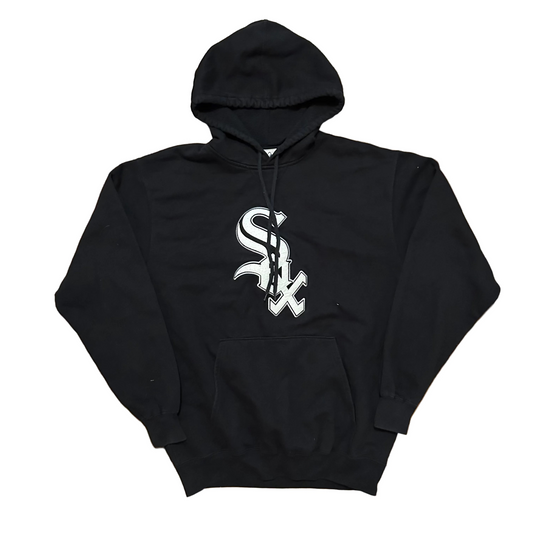 Majestic Chicago White Sox MLB Baseball Black Hoodie Sweatshirt - Large - 23" x 28.5"