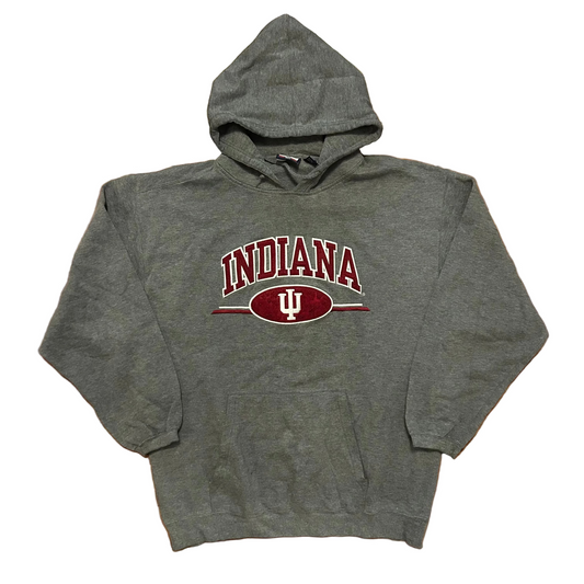 Varsity Athletic IU Indiana University Grey Red College Hoodie Sweatshirt XLarge - 25" x 30"