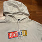 Nike Just Do It White Hoodie Sweatshirt - XLarge - 26" x 26"