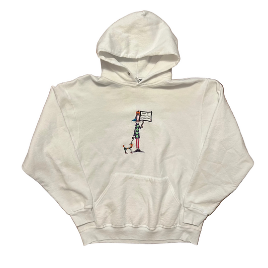 Jerzees Adopt a Dog White Hoodie Sweatshirt - Large - 22" x 27"
