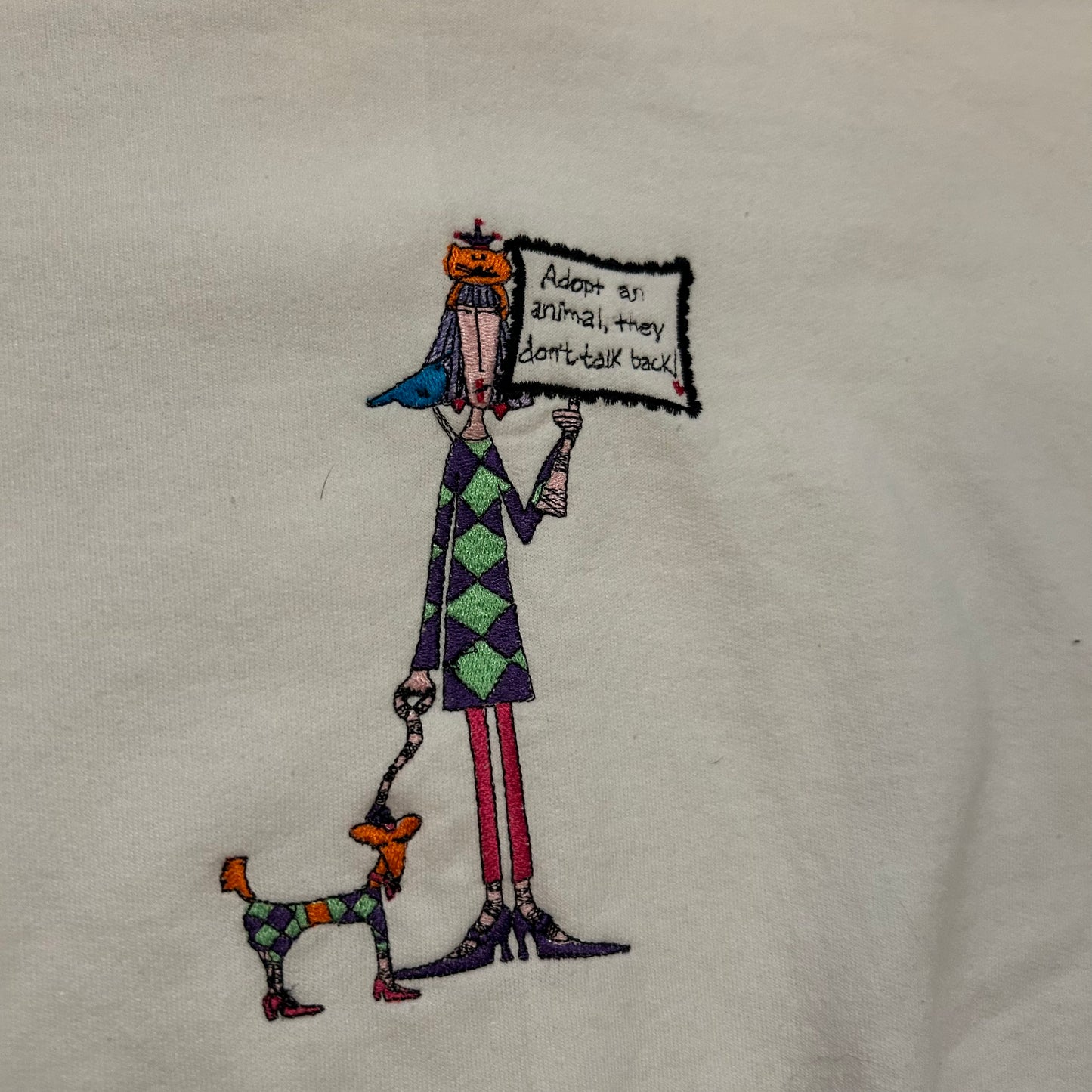 Jerzees Adopt a Dog White Hoodie Sweatshirt - Large - 22" x 27"