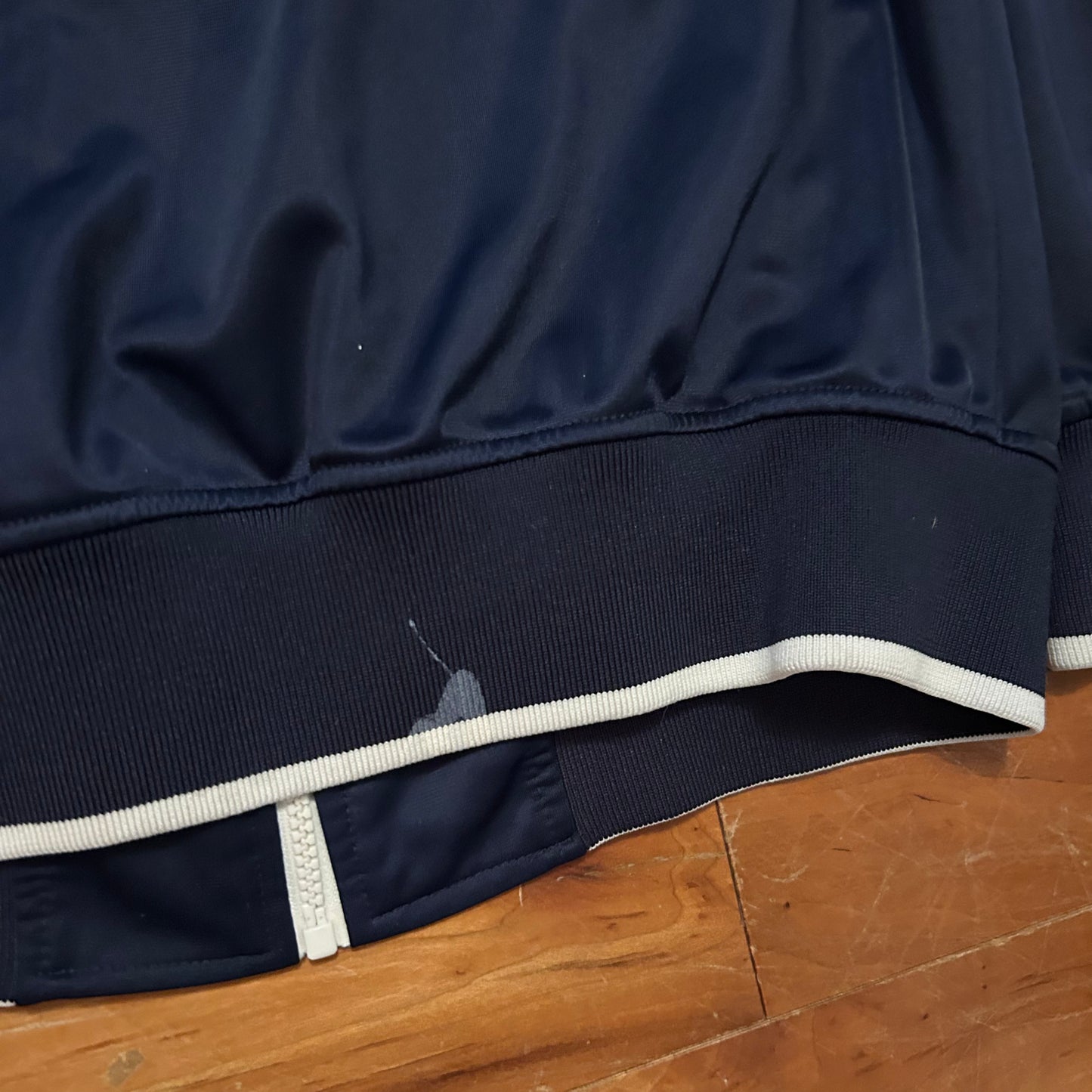 Rocawear Navy Blue White Zip Up Track Jacket Sweatshirt - XLarge - 24" x 28.5"
