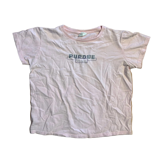 Pink Sparkly Purdue University Tshirt - Small - 19" x 21"