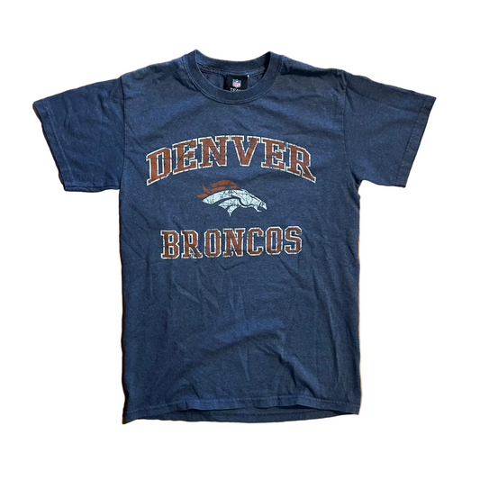 NFL Team Apparel Denver Broncos Navy Blue Tshirt - XSmall - 17" x 26.5"